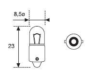 Amolux 519B - LAMP.TUBULAR 24V 3W BA9S