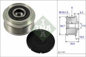 LUK - INA - FAG 535006510 - POLEA LIBRE DE ALTERNADOR