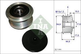 LUK - INA - FAG 535011410 - POLEA LIBRE DE ALTERNADOR