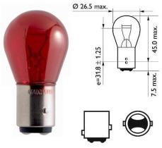 Philips 12495CP - LAMPARA PR21/5W ROJO CP 12V 21/5W BAW15D