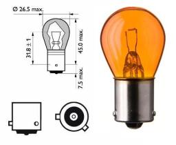 Philips 12496NACP - LAMPARA STOP PY21W CP 12V 21W BAU15S