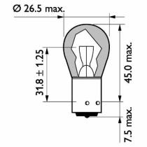  13496MLCP - lampara stop PY21W MASTERLIFE CP 24V 21W BAU15S