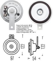 Hella 3AL908571021 - BOCINA M26 AGUDA 12V 400HZ