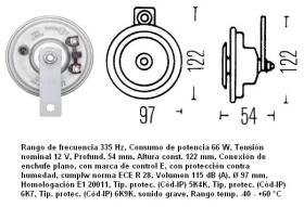 Hella 3AL908571031 - BOCINA M26 AGUDA 12V 400HZ 1 TERMIN