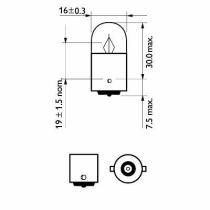 Hella 8GA002071121 - LAMPARA R19/5 12V 5W 8GA002071-121