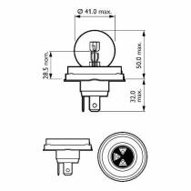 Hella 8GD002088131 - LAMPARA R2 12V 45/40W 8GD002088-131