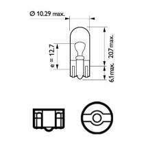 Hella 8GP003594121 - LAMPARA 12V 5W W 2,1X9,5D 8GP003594