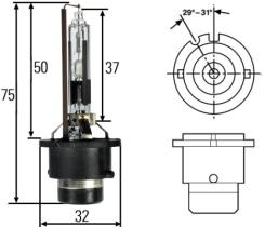 Hella 8GS007001121 - LAMP.12V 35W DESC.GAS D2R 35