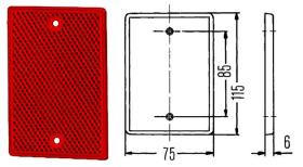 Hella 8RL002009021 - CAPTAFARO RECTANGULAR ROJO