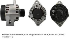 Hella CA1884IR - ALTERNADOR INTERCAMBIO