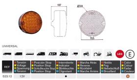 Rinder 52312 - PILOTO INTERMITENTE 12V LEDS 84 MM