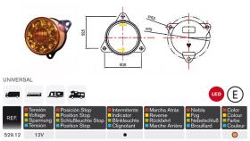 Rinder 52912 - PILOTO INTERMITENTE 12V LEDS 70 MM