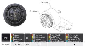 Rinder 591600 - RETROALARMA 12-48V 80DB(A)