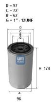 Ufi 2315200 - FILTRO ACEITE VOLVO,DIV.