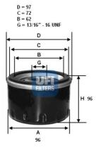 Ufi 2324600 - FILTRO ACEITE PERKINS,ROVER,D