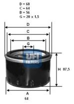 Ufi 2326500 - FILTRO ACEITE MAZDA,MITSUBISHI