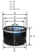 Ufi 2329300 - FILTRO ACEITE CITROEN,FIAT,PE