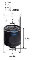 Ufi 2345300 - FILTRO ACEITE AUDI,SEAT,SKODA