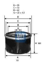 Ufi 2346300 - FILTRO ACEITE FORD (EU)