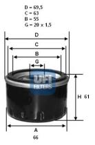 Ufi 2347000 - FILTRO ACEITE NISSAN,RENAULT