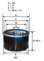 Ufi 2347600 - FILTRO ACEITE TOYOTA