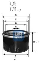 Ufi 2348900 - FILTRO ACEITE