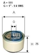 Ufi 2433800 - FILTRO GASOIL ROSC.