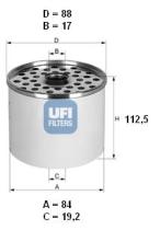 Ufi 2436100 - FILTRO GASOIL TIPO CAV