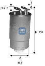 Ufi 24ONE02 - FILTRO GASOIL HWS