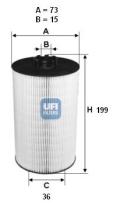 Ufi 2501900 - FILTRO ACEITE ECO CART.