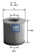 Ufi 2502600 - FILTRO ACEITE ECO CART.