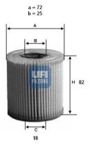 Ufi 2503400 - FILTRO ACEITE ECO CART.