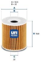 Ufi 2503500 - FILTRO ACEITE ECO CART.