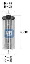 Ufi 2503600 - FILTRO ACEITE ECO CART.