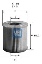 Ufi 2504500 - FILTRO ACEITE ECO CART.