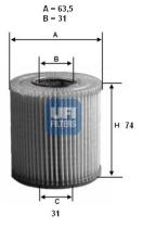 Ufi 2504900 - FILTRO ACEITE ECO CART.