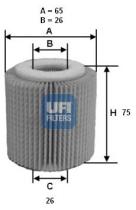 Ufi 2505600 - FILTRO ACEITE ECO CART.