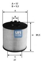 Ufi 2506300 - FILTRO ACEITE ECO CART.