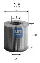 Ufi 2507700 - FILTRO ACEITE ECO CART.