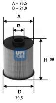 Ufi 2600600 - FILTRO GASOIL ECO CART.