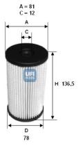 Ufi 2600700 - FILTRO GASOIL ECO CART.