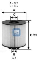 Ufi 2601700 - FILTRO GASOIL ECO CART.