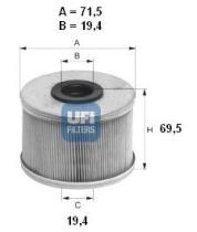 Ufi 2668600 - FILTRO GASOIL CART.