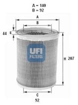 Ufi 2725200 - FILTRO AIRE OVAL