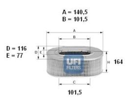 Ufi 2725800 - FILTRO AIRE OVAL