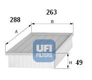 Ufi 3001400 - FILTRO AIRE PANEL