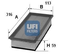 Ufi 3021000 - FILTRO AIRE PANEL