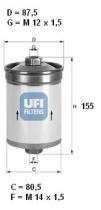 Ufi 3150200 - FILTRO CARBURANTE INYECC. (ALTURA 155 MM)