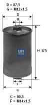 Ufi 3150700 - FILTRO CARBURANTE INYECC. (ALTURA 175 MM)