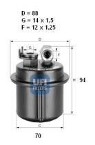 Ufi 3153500 - FILTRO CARBURANTE INYECC.